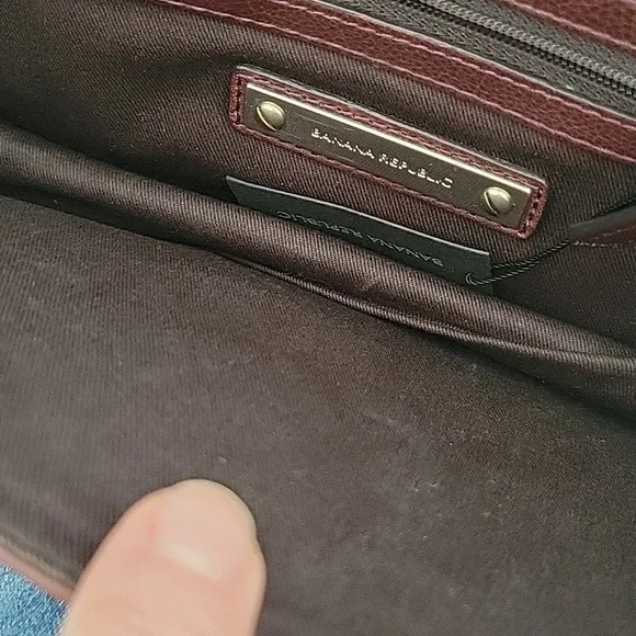 Banana Republic EUC Brown Maroon Chain Leather Shoulder Bag Clutch Flap Closure - Picture 11 of 14